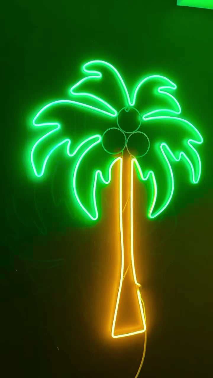 Coconut tree neon decor