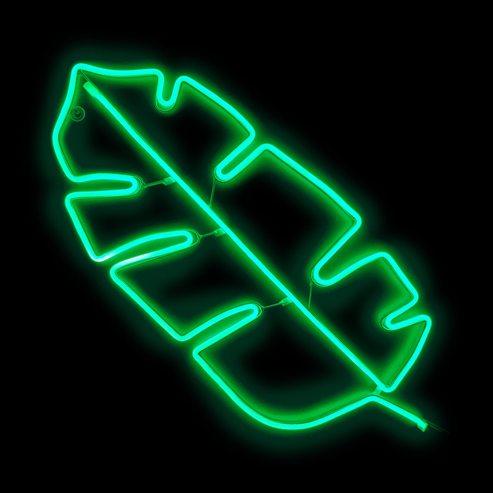 Tropical leaf neon decor