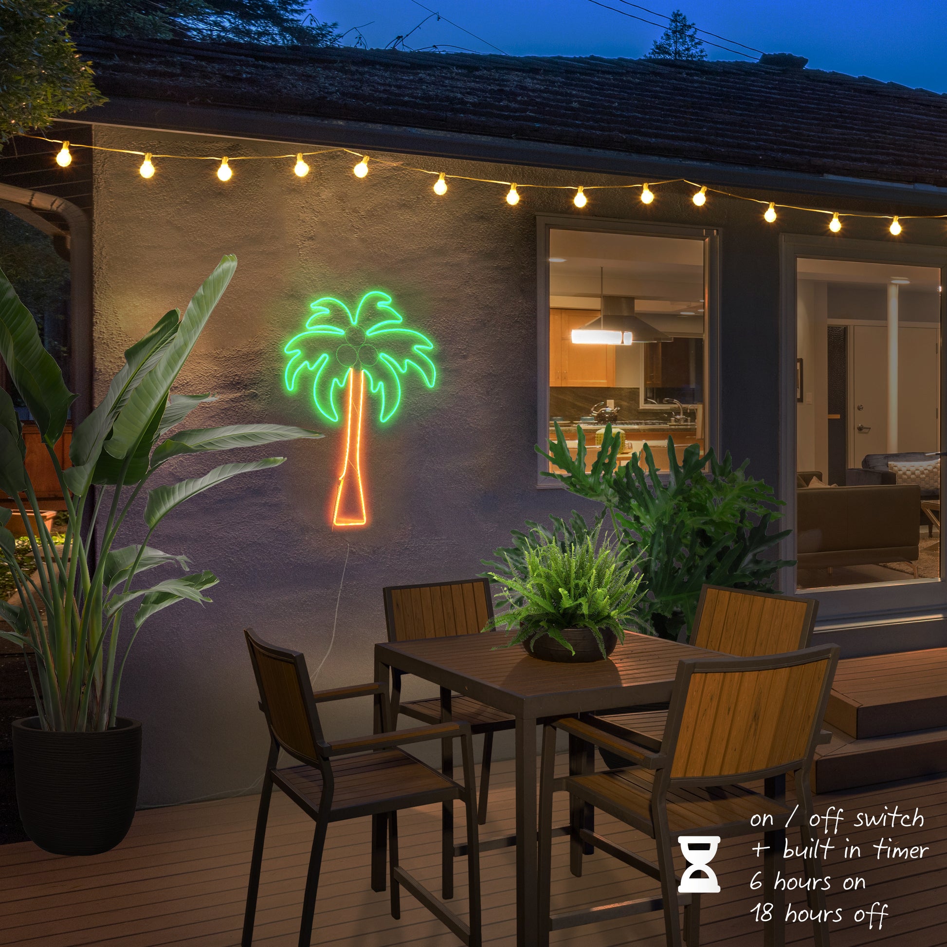 Coconut tree neon decor