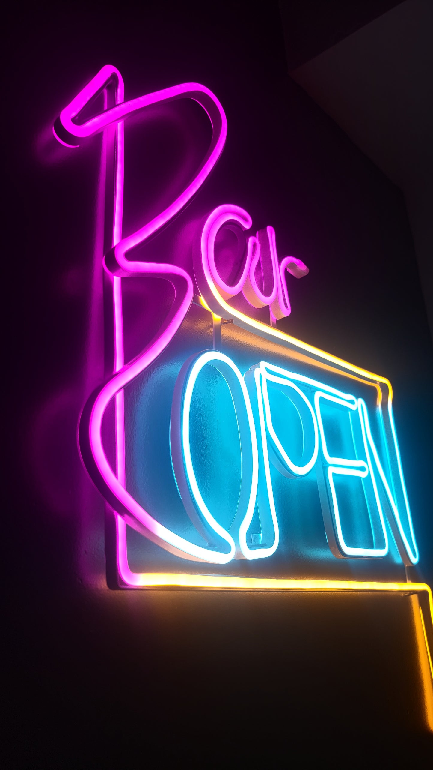 "Bar Open" neon decor