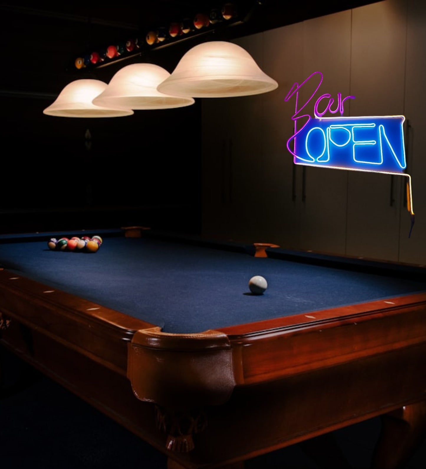 "Bar Open" neon decor