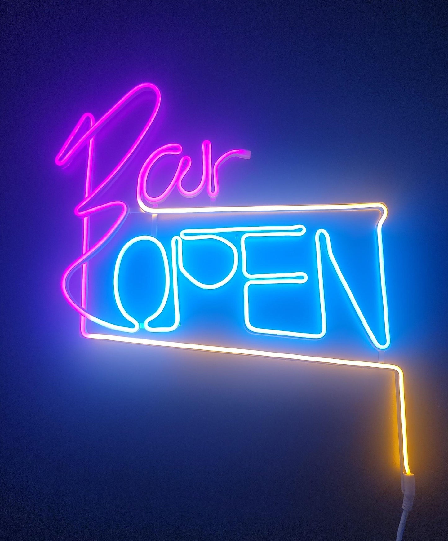 "Bar Open" neon decor